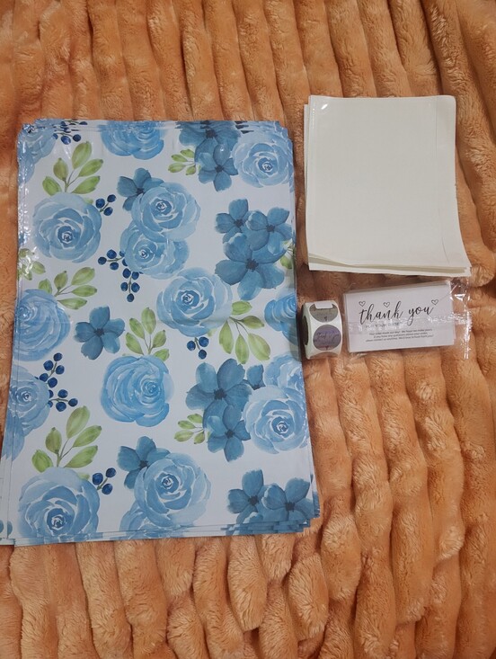 Other - (10) Floral Polymailers (50) Thank You Cards (500) Stickers 20 Shipping Envelope